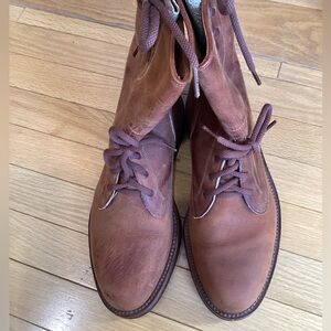 Willis & Geiger Aviator Boots, Brown Leather, size 8.5. Made in Canada, Vtg